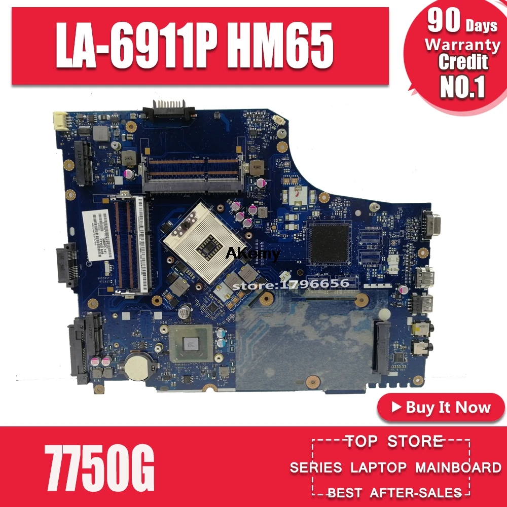 

7750G motherbaord for Acer aspire laptop motherboard 7750 7750G MBRN802001 P7YE0 LA-6911P 3AMFG HM65 original 100% tested