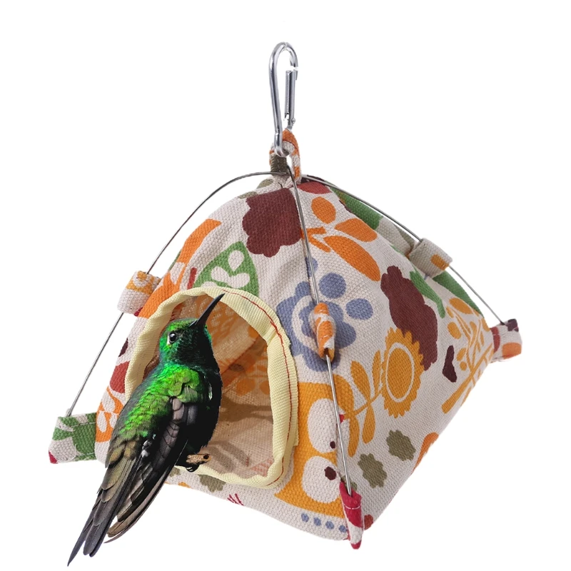 Bird Parrot Nest House Bed Habitat Cave Hanging Tent Parakeet Sleep Hut Hammock Birds Supplies S/L C42