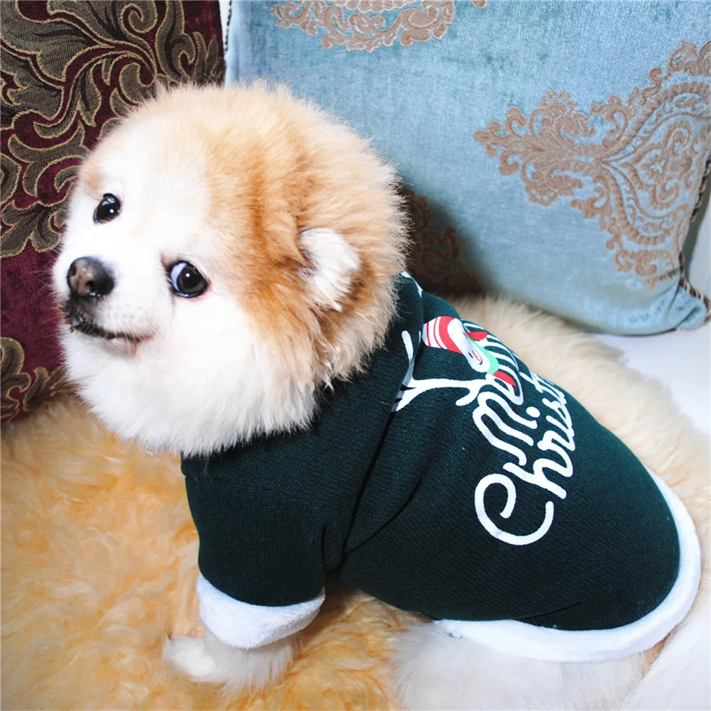 Pet Clothing Winter New Warm Fleece Embroidered Christmas Sweater Coat Jacket Chihuahua Schnauzer Puppy Dog Clothes