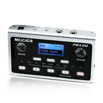 

PE100 Multi-effects Processor Portable Guitar Effect Pedal 40 Drum Patterns 10 Metronomes Tap Tempo 39 Types of Effect