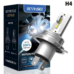Becinsee – ampoules de phare de Moto LED BA20D, 12V, 1500LM, 6000K, blanc pur, pour ATV, UTV 