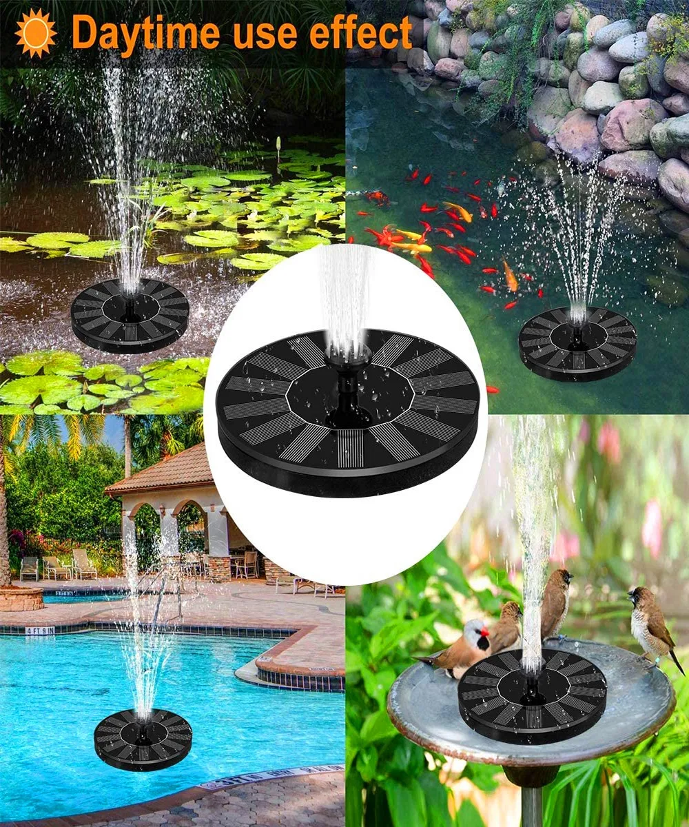 Kit de riego de Fuente Solar, bomba de energía Solar para piscina,  estanque, cascada sumergible al aire libre, Panel Solar flotante, fuente de  agua para jardín