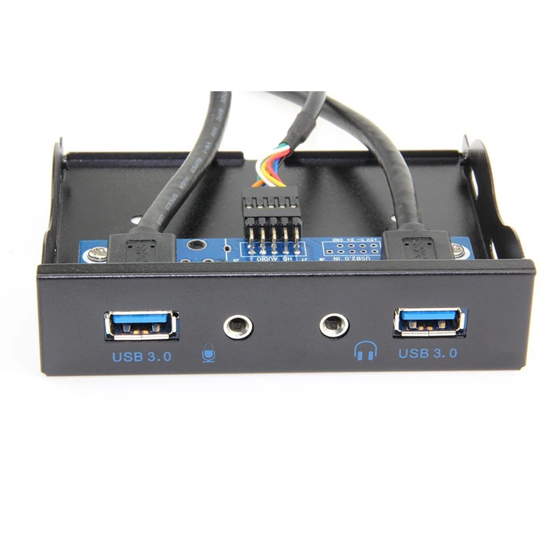 

Hot Sell 19Pin+9Pin 2 Port USB Hub USB 3.0 HD Audio Front Panel Combo Bracket Adapter For Desktop Internal 3.5" FDD Floppy Bay
