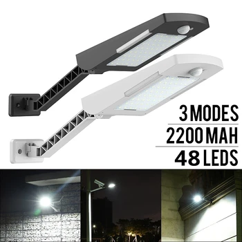 

NEW LEDs Solar Light Outdoor IP65 Waterproof Lighting For Garden Wall 48 leds Three Modes Rotable Pole Solar Lamp