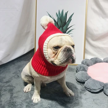 

Knitted Pet Hat Christmas Dog Cap Winter Warm Dog Hats for Dogs Cats Accessories Wool French Bulldog Caps for Dogs New Year Hats