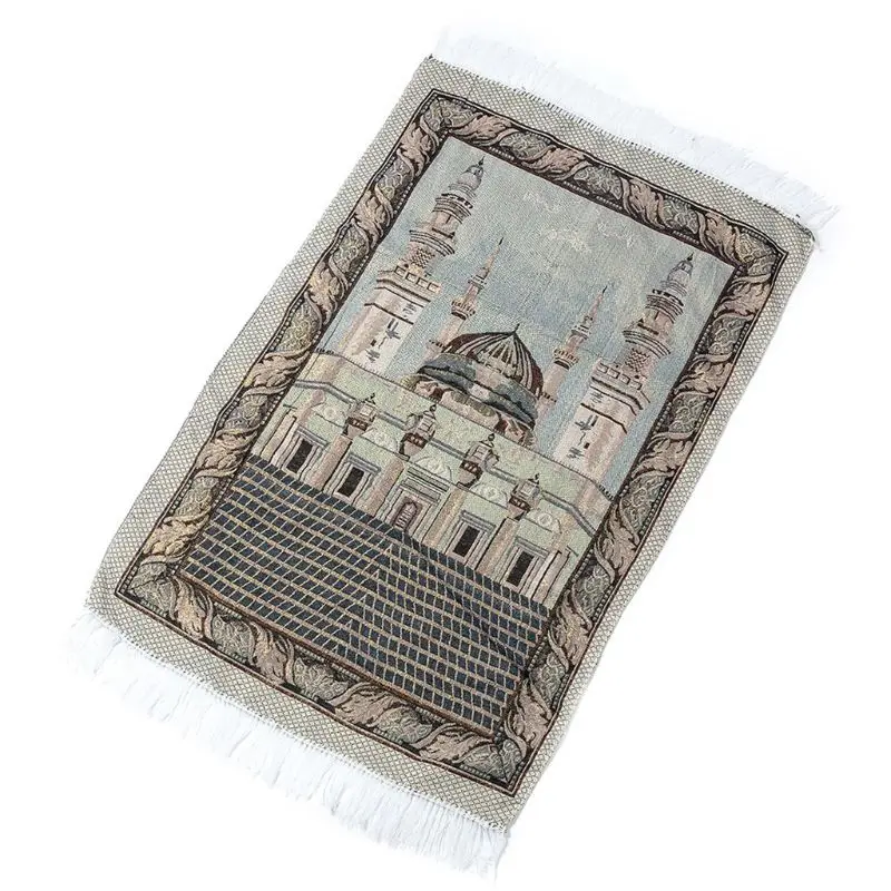 Portable Muslim Prayer Rug Simply Print Polyester Braided Mat Pouch
Travel Home Waterproof Blanket 65x110CM