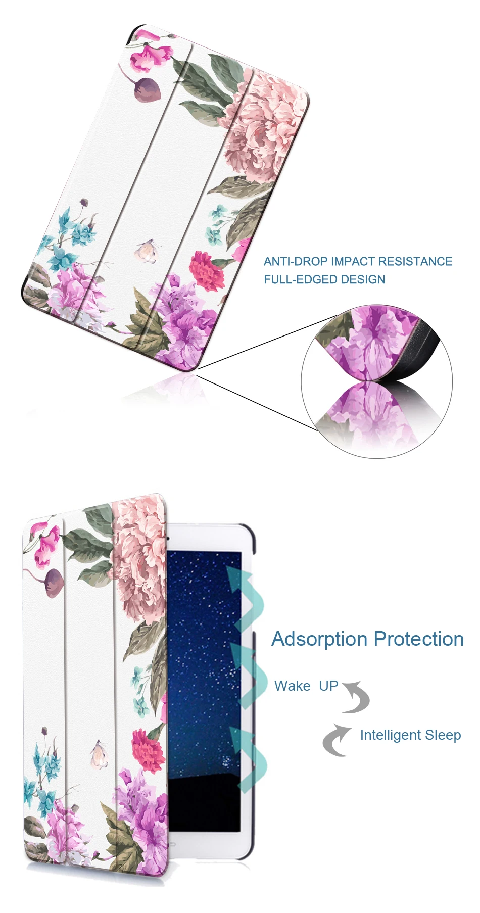 MTT Flower чехол для планшета для iPad Pro 12,9 '' из искусственной кожи откидная подставка смарт-чехол защитный чехол A1584 A1652 A1670 A1671
