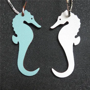 

Famous Brand Handmade Real Genuine Leather Deer seahorse Keychain Pendant Key Chain For Ladies Women Bag Charm Accessories