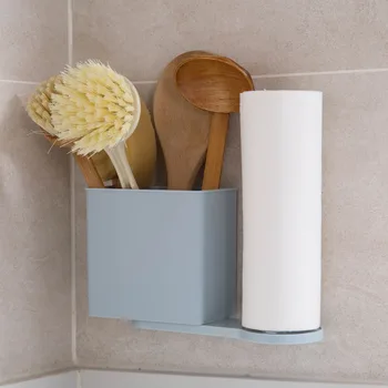 

Creative Kitchen Rack Storage Shelf with Toilet Roll Papaer Tissue Holder Stand Cooking Tools Holder Kitchen Organizer Supplies