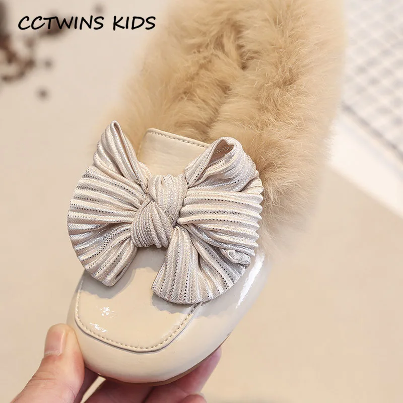 CCTWINS/детская обувь; коллекция года; зимние детские лоферы из искусственной кожи; Детские слипоны из искусственной кожи; модная обувь на плоской подошве с бабочкой для девочек; LM2092