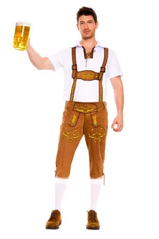 

Dancing Stage Costumes Divide Halloween Costume German Oktoberfest Costume Sling Pants Set Men Halloween Sportswear