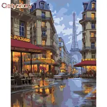 

GATYZTORY Frame Diy Painting By Numbers Tall building Acrylic Canvas Painting Landscape Modern Wall Art Picture Diy Gift 60x75cm