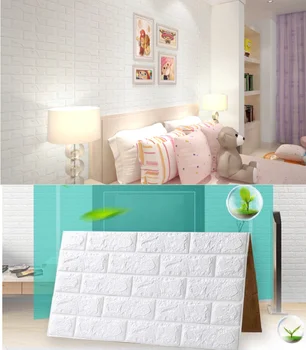 

DIY Decor Home Brick Wall Stickers Living Room Waterproof Foam Room Adhesive Wallpaper Art 70*77cm Made Decals For Kitchen