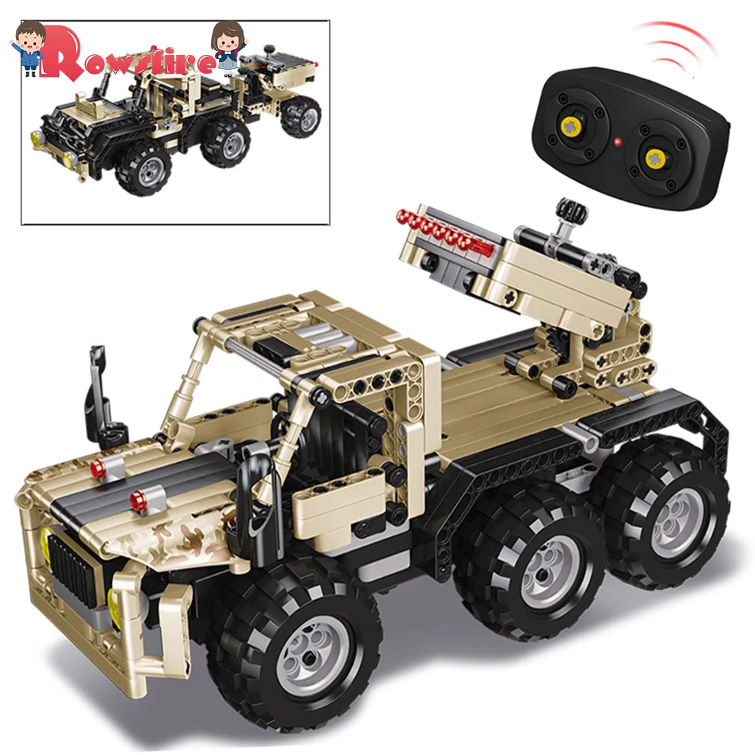 

539Pcs 2.4G DIY Assembly RC Transformable Missile Vehicle Building Block Kit With Two Kinds Of Model