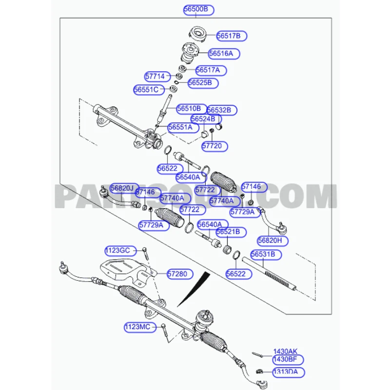 For Brand New Power Steering Rack For Car Hyundai I30 2014г 56500a6000