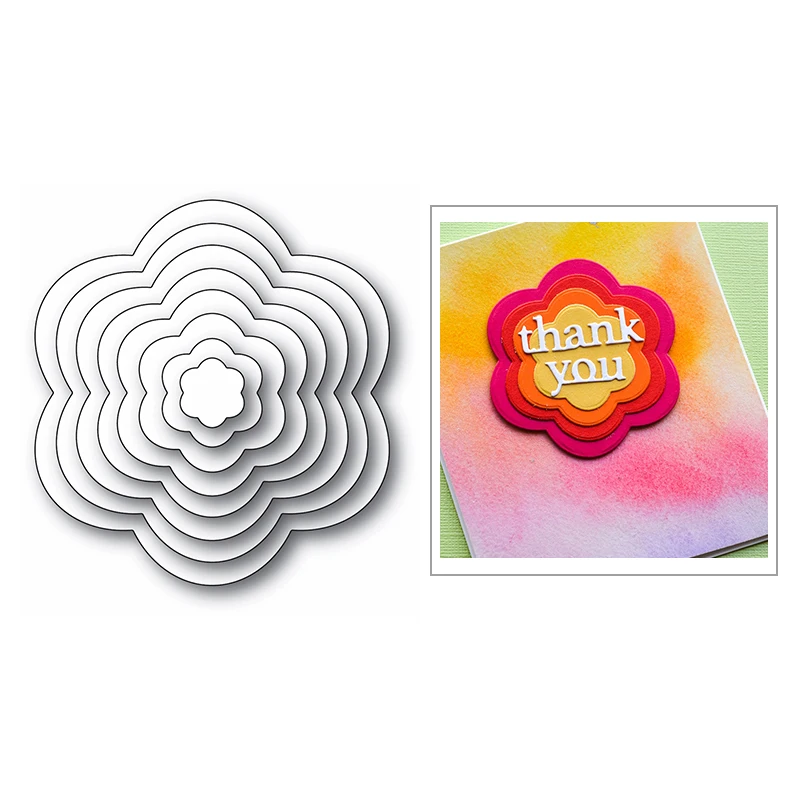 

3D Layered Flower Plant Nesting Frame 2020 New Metal Cutting Dies for Scrapbooking and Card Making Decorative Embossing No Stamp