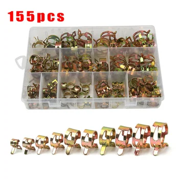 

155pcs/kit Spring Clamps Parts Assorted Clip Water Line Hose Pipe Air Tube