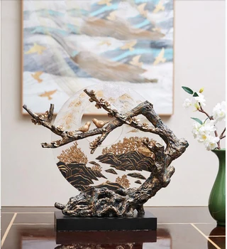 

EUROPEAN RESIN LANDSCAPE ORNAMENTS HOME LIVINGROOM TABLE FIGURINES DECORATION OFFICE HOTEL DESKTOP FURNISHING ACCESSORIES CRAFTS