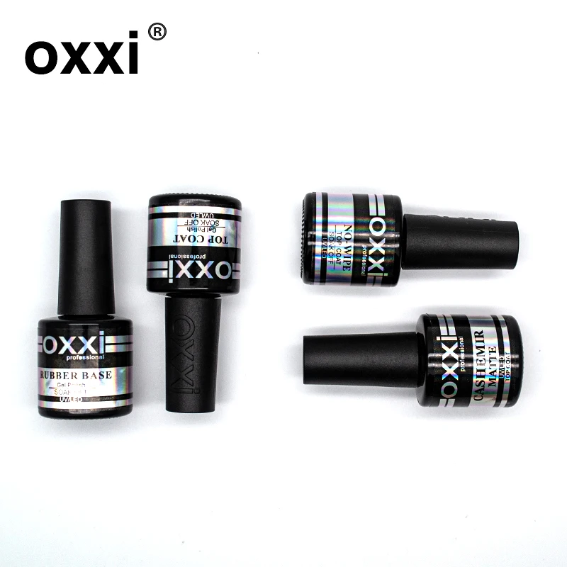 OXXI New 8ml Nail Rubber Base Coat and Top Coat Gel Varnish No-Wipe Top For Nails Semi Permanant UV