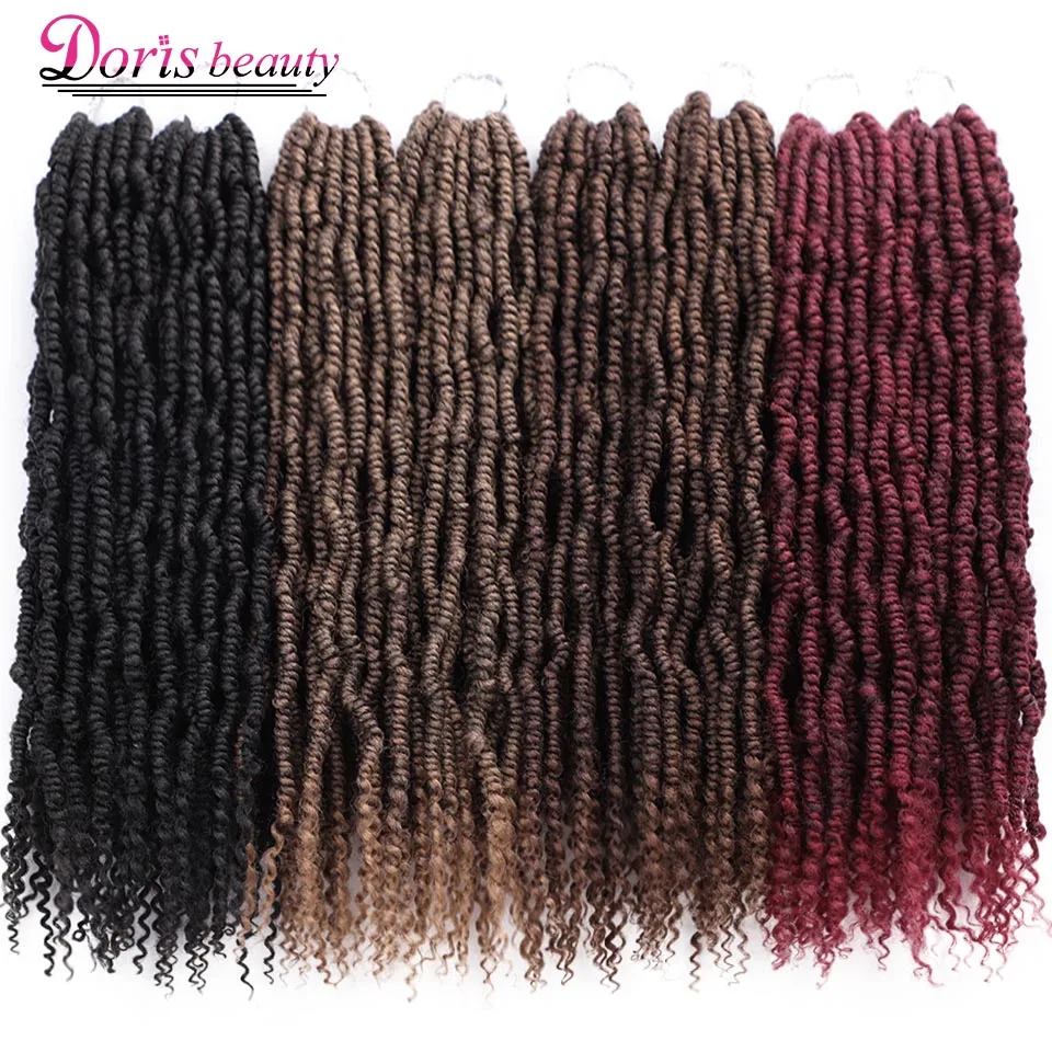 

Pre-twisted Passion Spring Twists Synthetic Crochet Hair Extensions Ombre Crochet Braids Pre-looped Bomb Twist Braiding Hair