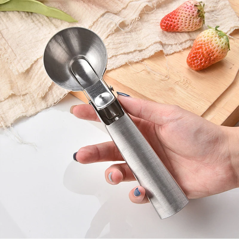Stainless Steel Ice Cream Spoon Watermelon Spoon Digger Nonstick Fruit Ice Ball Maker Ice Hockey Machine Biscuit Ice Cream Spoon