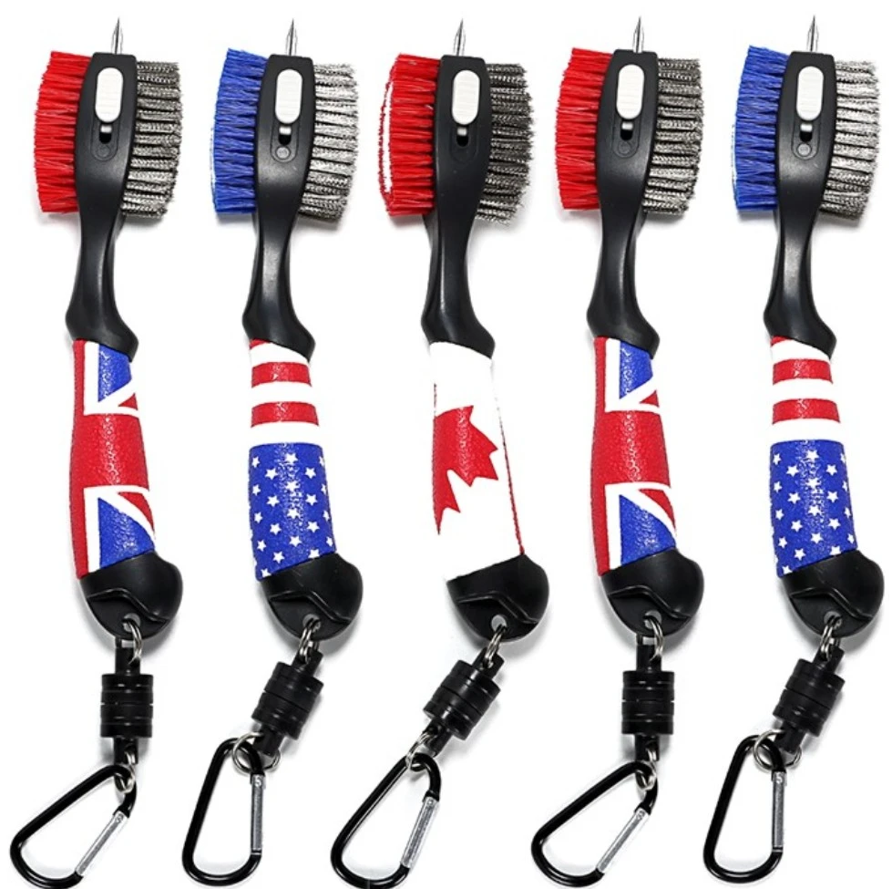 Golf Club Brush And Groove Cleaner Golf Brush Head With Retractable