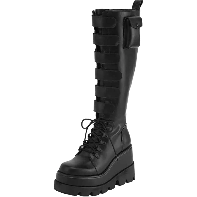 New Motorcycle Boots For Women 2021 Pocket Design Booties Female Punk Biker Platform Shoes Ladies Classic Casual Martin Botas