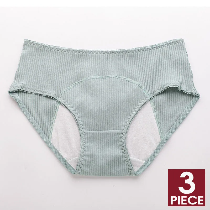 B 3PCS 3cs/lot Leak Proof Panties For Women Physiological Period Pants Cotton Menstrual Underwear Waterproof Briefs Underpants#F - Цвет: B 3PCS