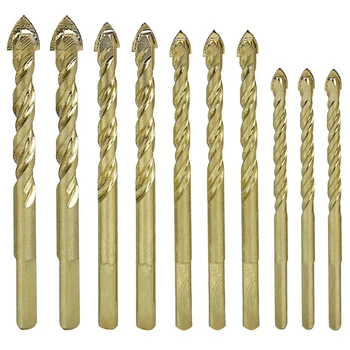 

5 Pieces Multipurpose Tungsten Carbide Tip Masonry Drill Bits For Tile,Concrete, Brick, Glass, Plastic And Wood 6mm,6mm,8mm,10mm