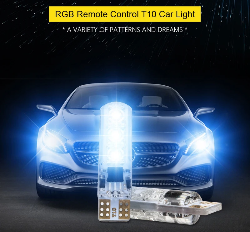 T10 RGB многоцветный W5W парковочные огни Sidelight без ошибок для KIA RIO K2 Hyundai Solaris Accent Volkswagen гольф Tiguan