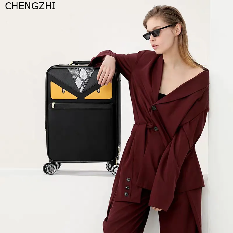CHENGZHI 2" 24 дюймов Высокое качество Сумки на колёсиках spinner для женщин Винтаж кабина Дорожный чемодан на колесах