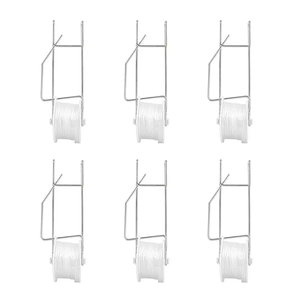 6Pcs Tomato Trellis Roller Hooks Plant Support Kit 15m Rope Greenhouse Garden Tool