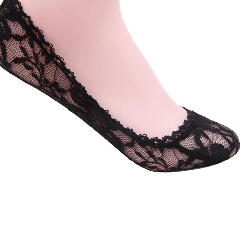 Женские кружевные носки башмачки DINGDNSHOW неглубокие тонкие дышащие лето