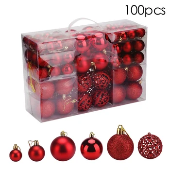 

TTLIFE 100 Pieces Christmas Ball Ornaments Xmas Tree Ball Bauble Hanging For Home Party Ornament Decor Solid Box wholesale