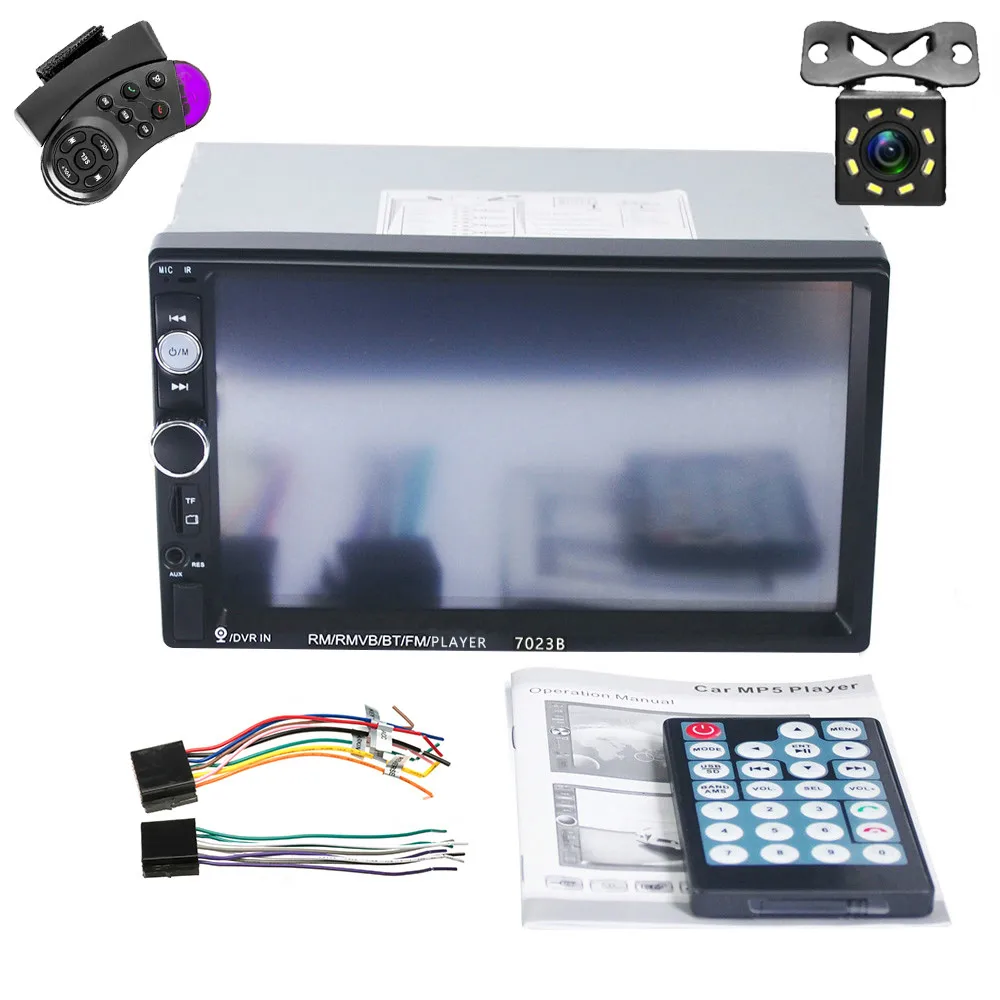 With 8 IR Camera Автомобильный семейный 2 Din общие модели 7 ''дюймовый сенсорный экран Автомагнитола с Bluetooth Автомобильный аудиомагнитофон Зеркало Ссылка плеер 7010B - Цвет: With 8 IR Camera