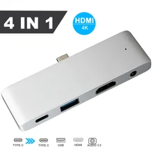 4 в 1 type-c HDMI 4K концентратор-картридер адаптер для iPad Pro type-C устройства
