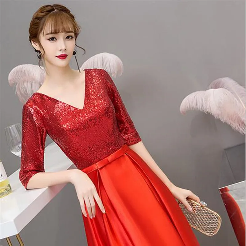 Robe de soiree/Новое поступление; кружевное платье с v-образным вырезом в бусинах и пайетках; длинные Светоотражающие вечерние платья; vestido de festa; платья для выпускного вечера