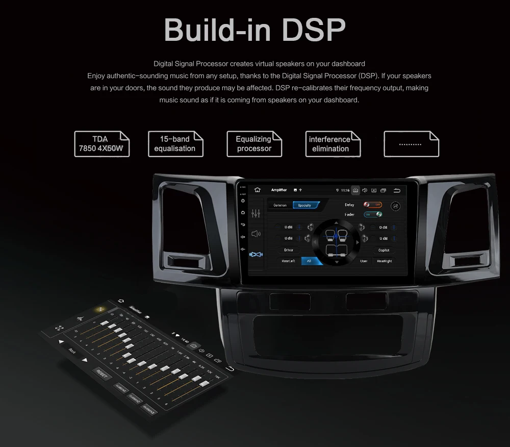Android 9,0 автомобильный радиоприемник gps navi для Toyota Fortuner 2007- мультимедийный плеер PX6 DSP HDMI " ips 1080P 4 Гб+ 64 Гб bluetooth