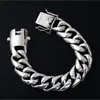 Real 925 solid silver rough punk personality fashion men's jewelry wide chain bracelet ► Photo 3/6