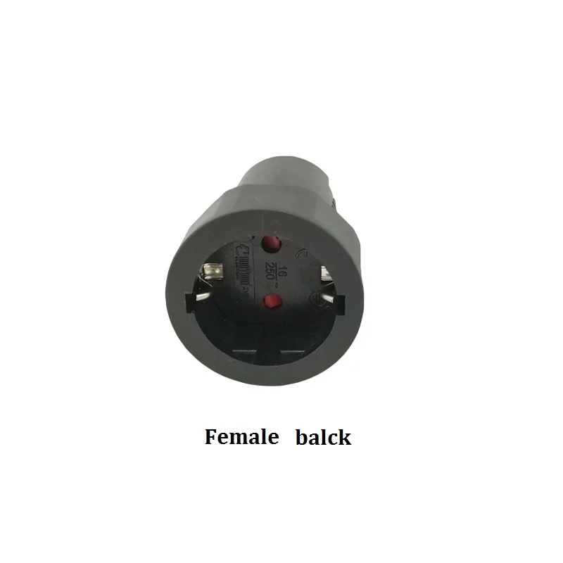 Female balck 16A 250V EU Германии универсальную пробку Мощность разъем адаптера Мужской Женский электрические вилки для путешествий и дома, съемный Мощность штепсельной вилки - Цвет: Female balck