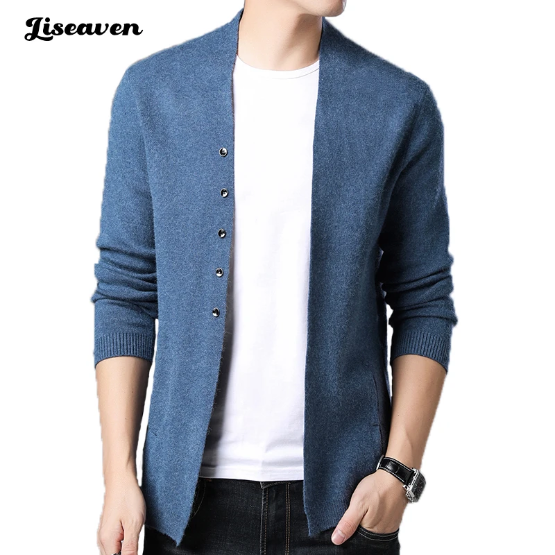 

Liseaven Fashion Mens Cardigan Jackets Coats Streetwear Trend Windbreaker Autumn Overcoat Casual Sweater Jacket Men Clothing
