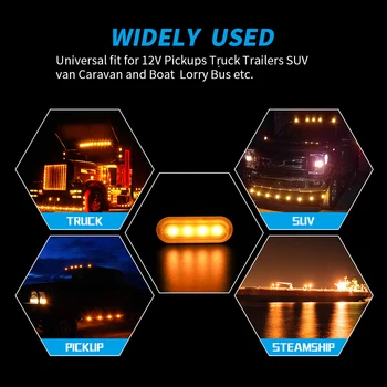 

10PCS Light 12V Car 24W Yellow 6LED Auto Fog Light Off-road 11.2*2.8cm