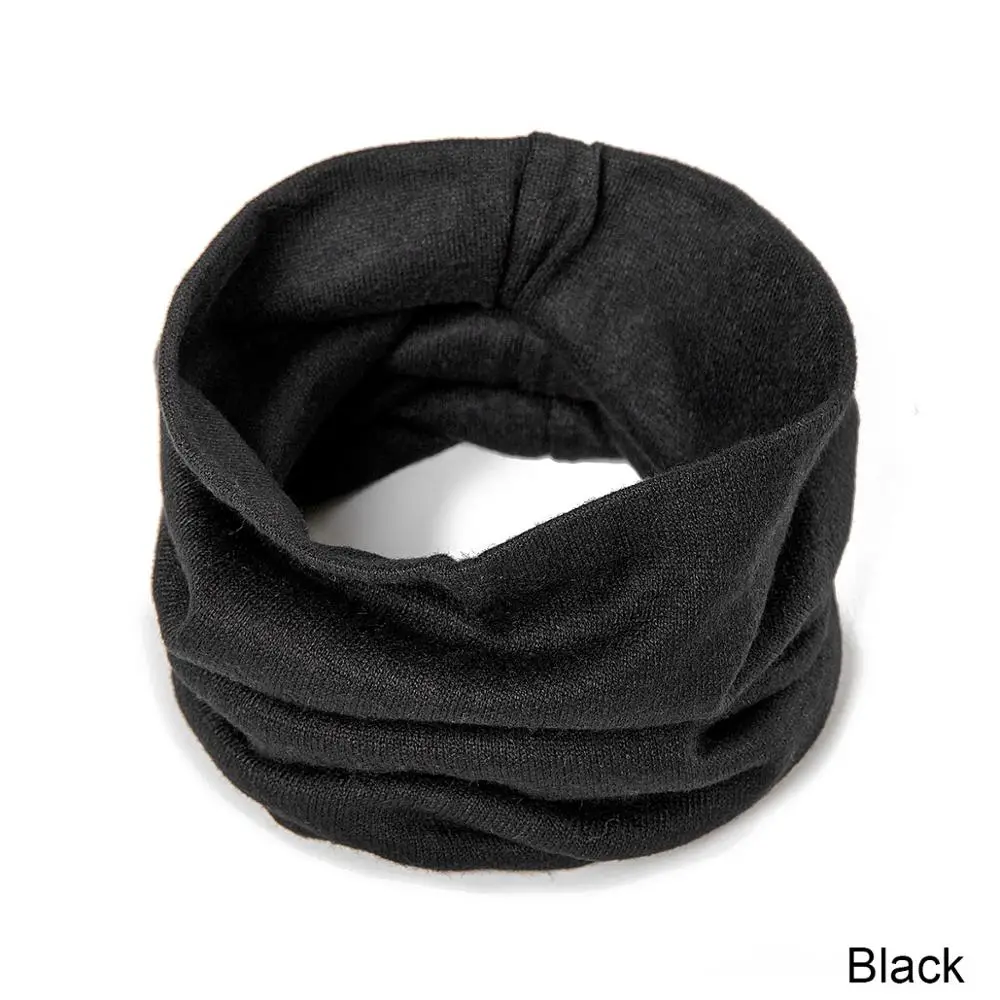 black REAKIDS, детские зимние шапочки, шапка для детей, теплые шапки и кепки для мальчиков и девочек, Зимняя Вязаная хлопковая детская шапка, шапочки с запахом - Цвет: black