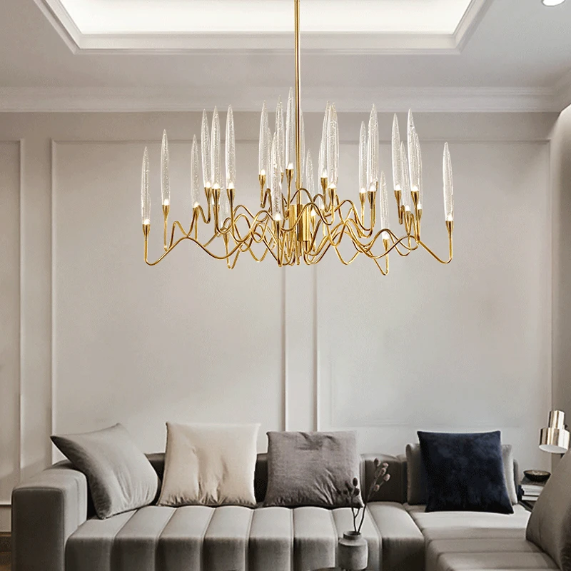 Современная акриловая люстра FKL лампа в скандинавском стиле с каплями воды для