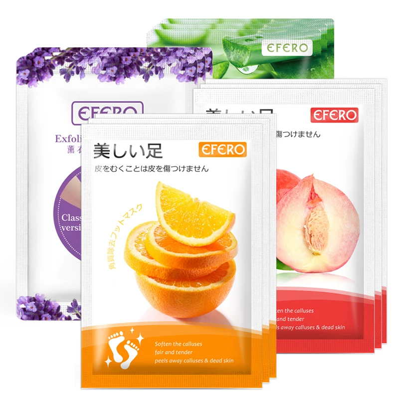 

4Pack Exfoliating Foot Mask Dead Skin Remover Calluses Moisturizing Foot Mask for Legs Whitening Spa Pedicure Socks Foot Patch
