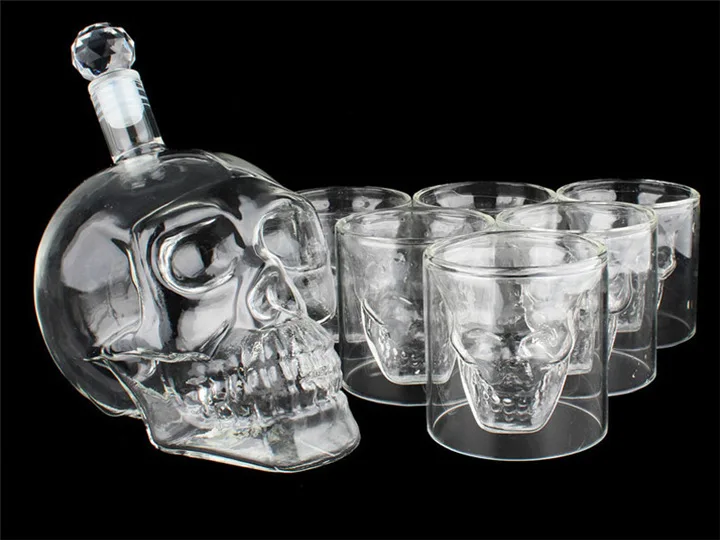 Хрустальная головка черепа стеклянная чашка с двойными стенками Стеклянная чашка для виски, водки, кофе, чая рюмка es набор бутылка бар вечерние посуда для напитков инструменты
