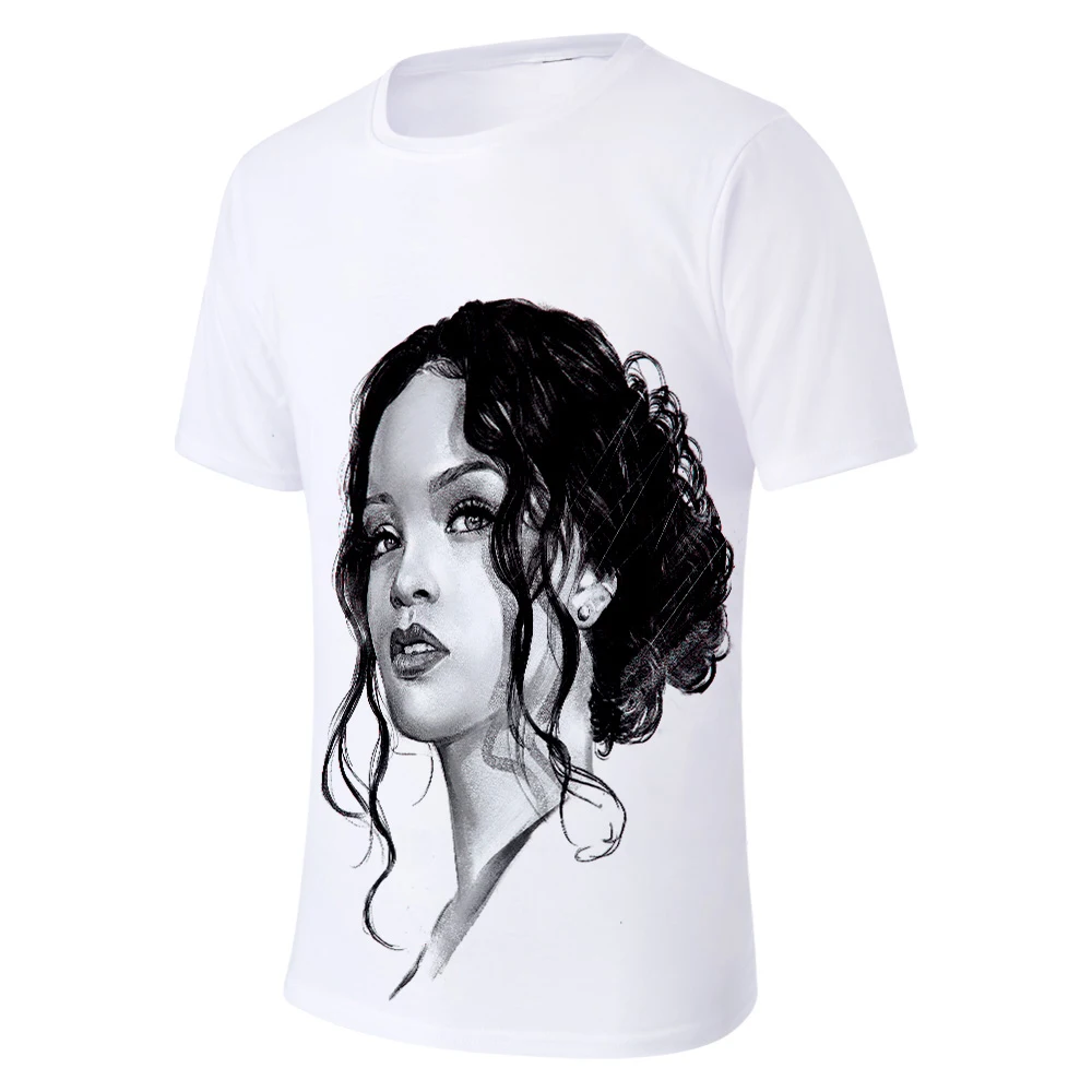 Футболка для актера Rihanna Singer, популярная Летняя Повседневная футболка с короткими рукавами для ролевых игр, унисекс, джемпер для влюбленных