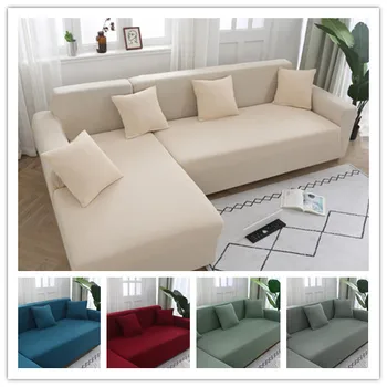 

Saoltexile Solid Color Elastic Sofa Cover for Living Room Universal Stretch Sectional Corner Sofa Couch Cover Slipcovers DS51#