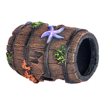 

Resin Broken Barrel Aquarium Decorations for Fish Tank Aquarium Ornament Aquatic Caves Hut