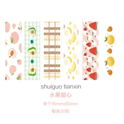shuiguo-tianxin 20 шт./компл. милый набор стикеров для заметок бумажная наклейка s Скрапбукинг декоративная клейкая наклейка DIY канцелярские принадлежности - Цвет: shuiguo-tianxin
